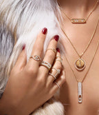 [Loco jewelrys]LUCKY MOVE PM NECKLACE PINK GOLD DIAMOND