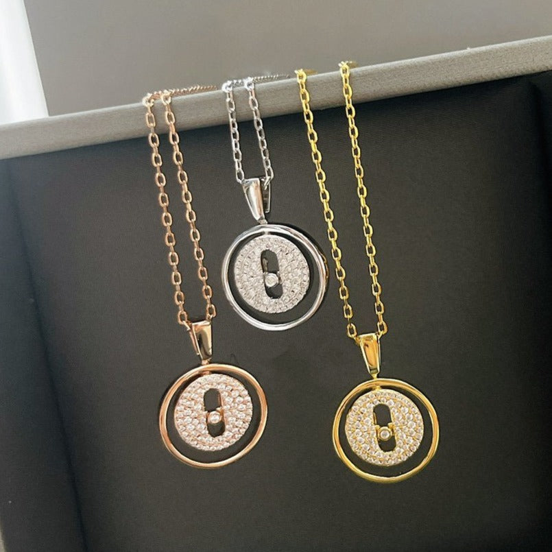 [Loco jewelrys]LUCKY MOVER PM PAVED NECKLACE