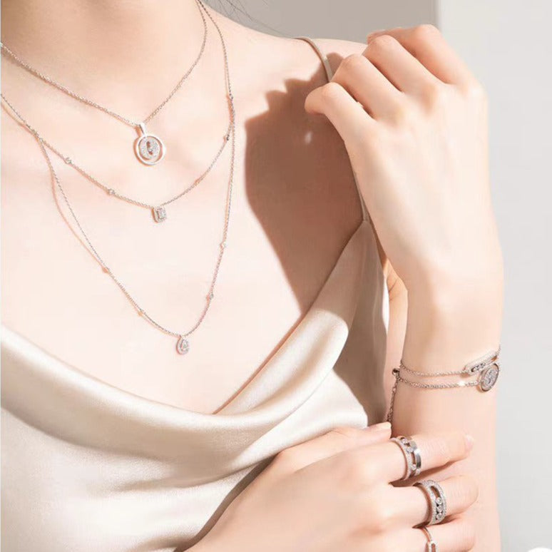 [Loco jewelrys]LUCKY MOVER PM PAVED NECKLACE