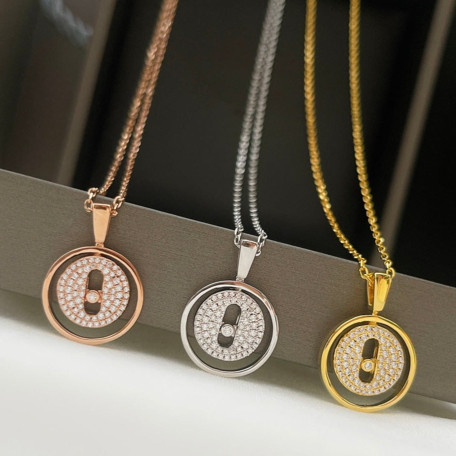 [Loco jewelrys]LUCKY MOVER PM PAVED NECKLACE