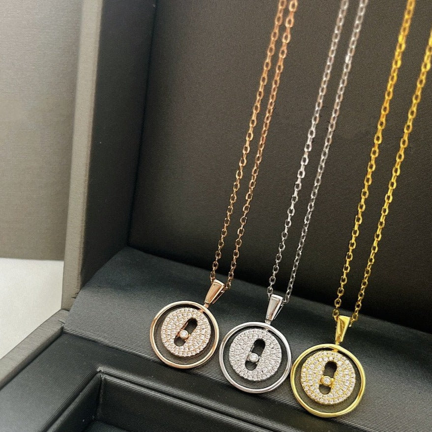 [Loco jewelrys]LUCKY MOVER PM PAVED NECKLACE