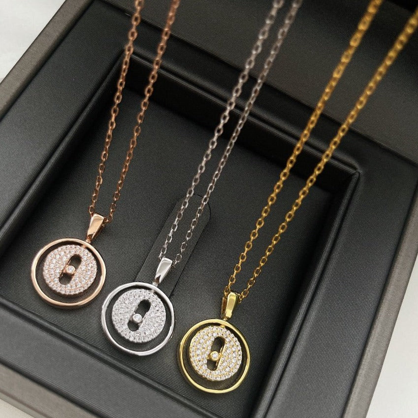 [Loco jewelrys]LUCKY MOVER PM PAVED NECKLACE