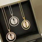 [Loco jewelrys]LUCKY MOVE MM NACRE BLANCHE DIAMOND NECKLACE