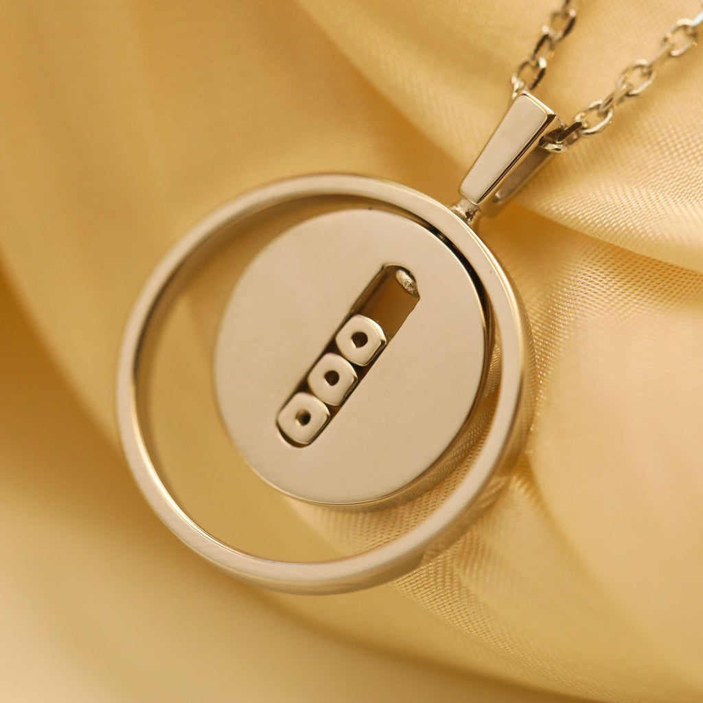 [Loco jewelrys]LUCKY MOVE MM SILVER DIAMOND NECKLACE