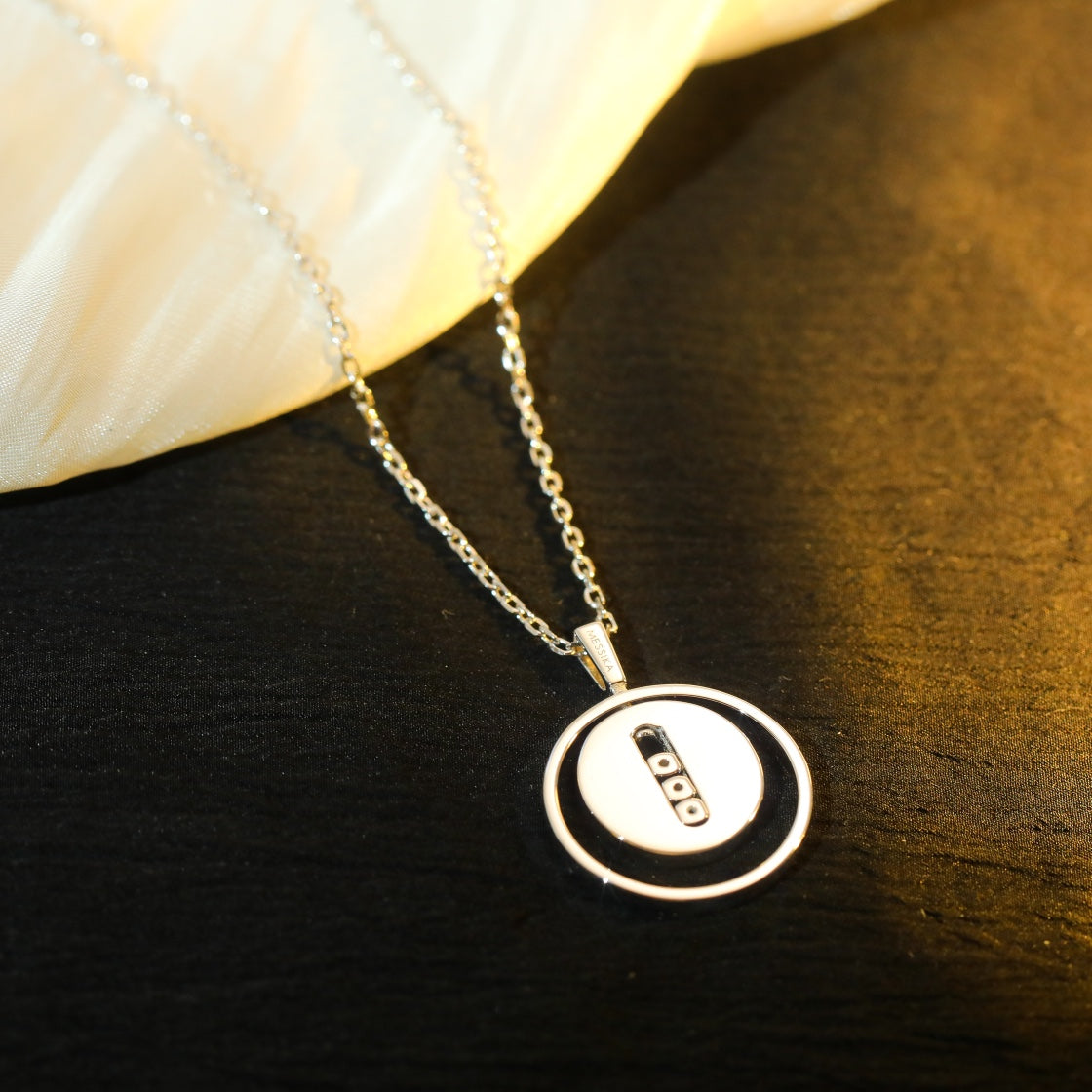 [Loco jewelrys]LUCKY MOVE MM SILVER DIAMOND NECKLACE