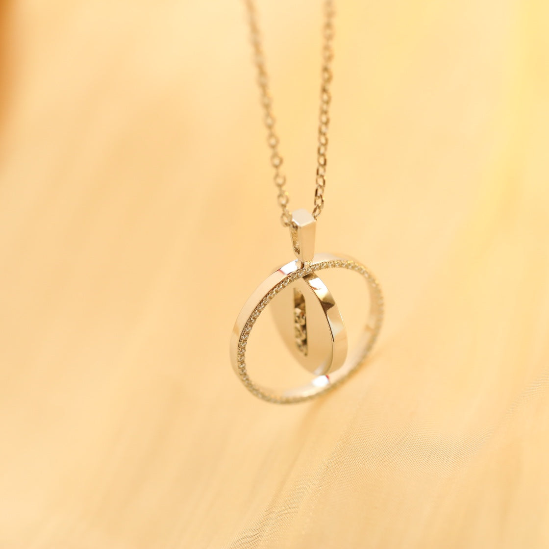 [Loco jewelrys]LUCKY MOVE MM SILVER DIAMOND NECKLACE