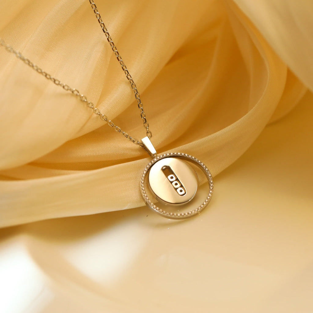 [Loco jewelrys]LUCKY MOVE MM SILVER DIAMOND NECKLACE