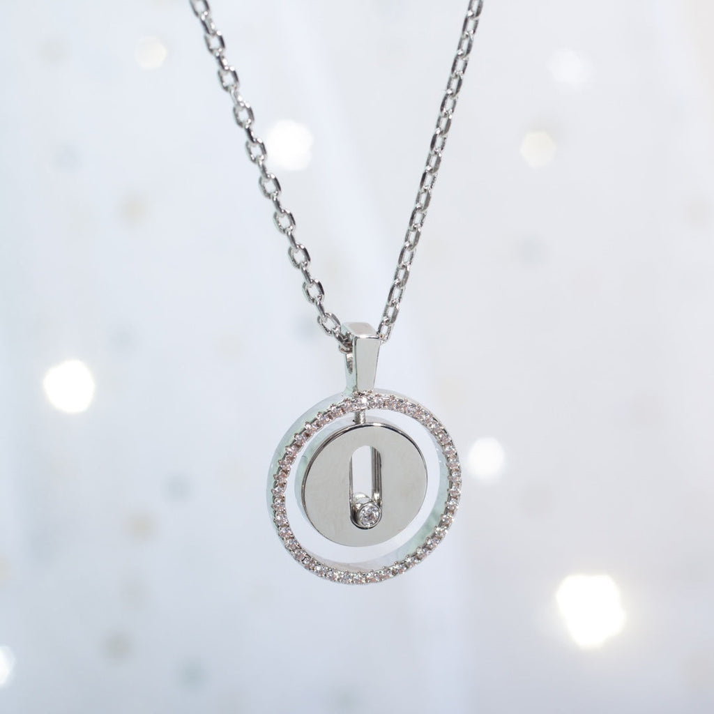 [Loco jewelrys]LUCKY MOVE PM NECKLACE SILVER DIAMOND