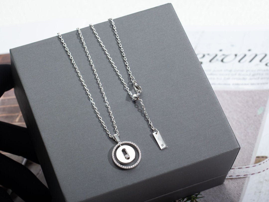[Loco jewelrys]LUCKY MOVE PM NECKLACE SILVER DIAMOND