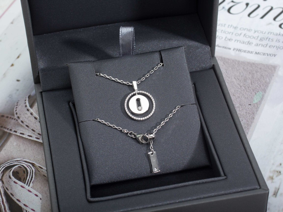 [Loco jewelrys]LUCKY MOVE PM NECKLACE SILVER DIAMOND