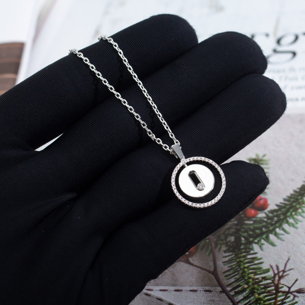 [Loco jewelrys]LUCKY MOVE PM NECKLACE SILVER DIAMOND