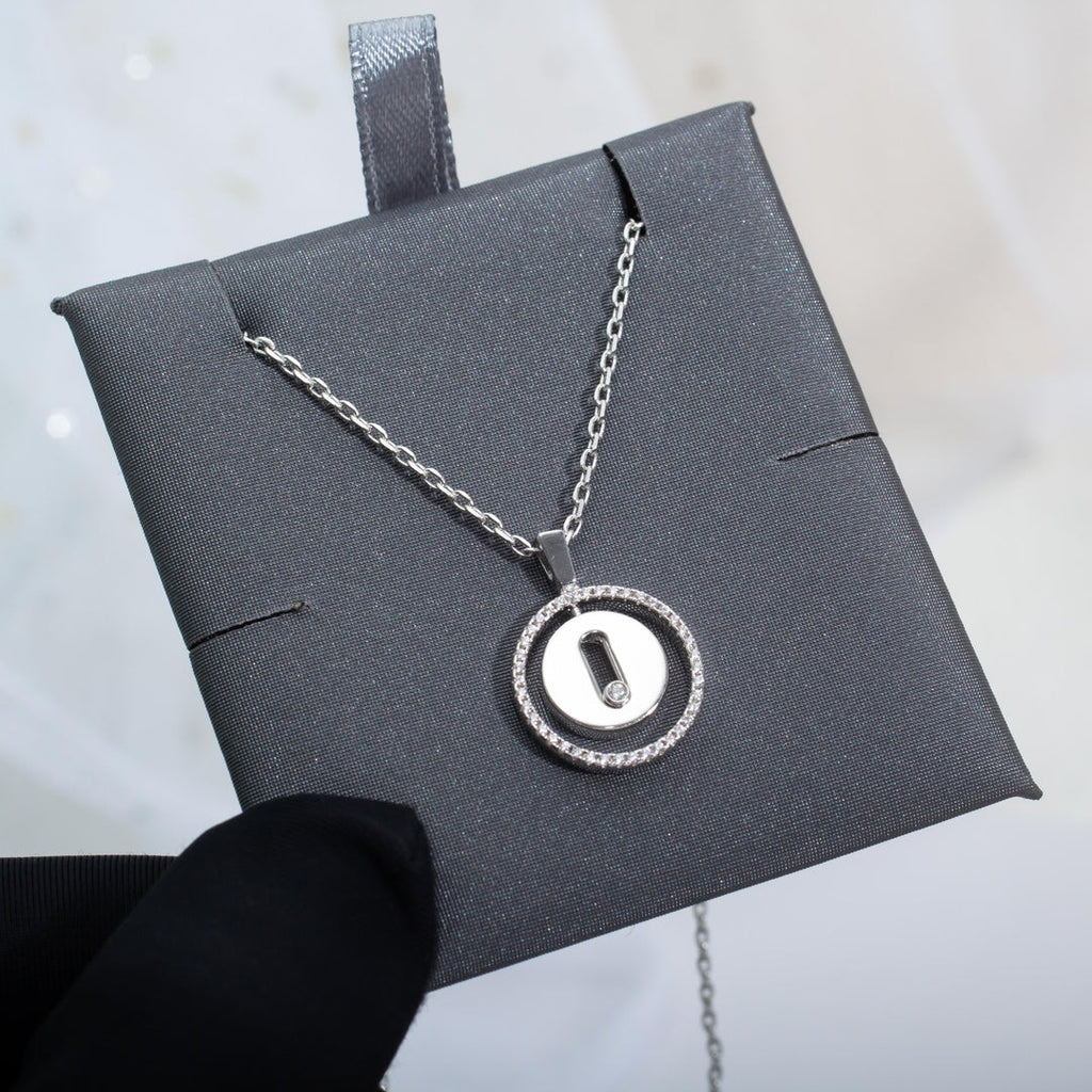 [Loco jewelrys]LUCKY MOVE PM NECKLACE SILVER DIAMOND