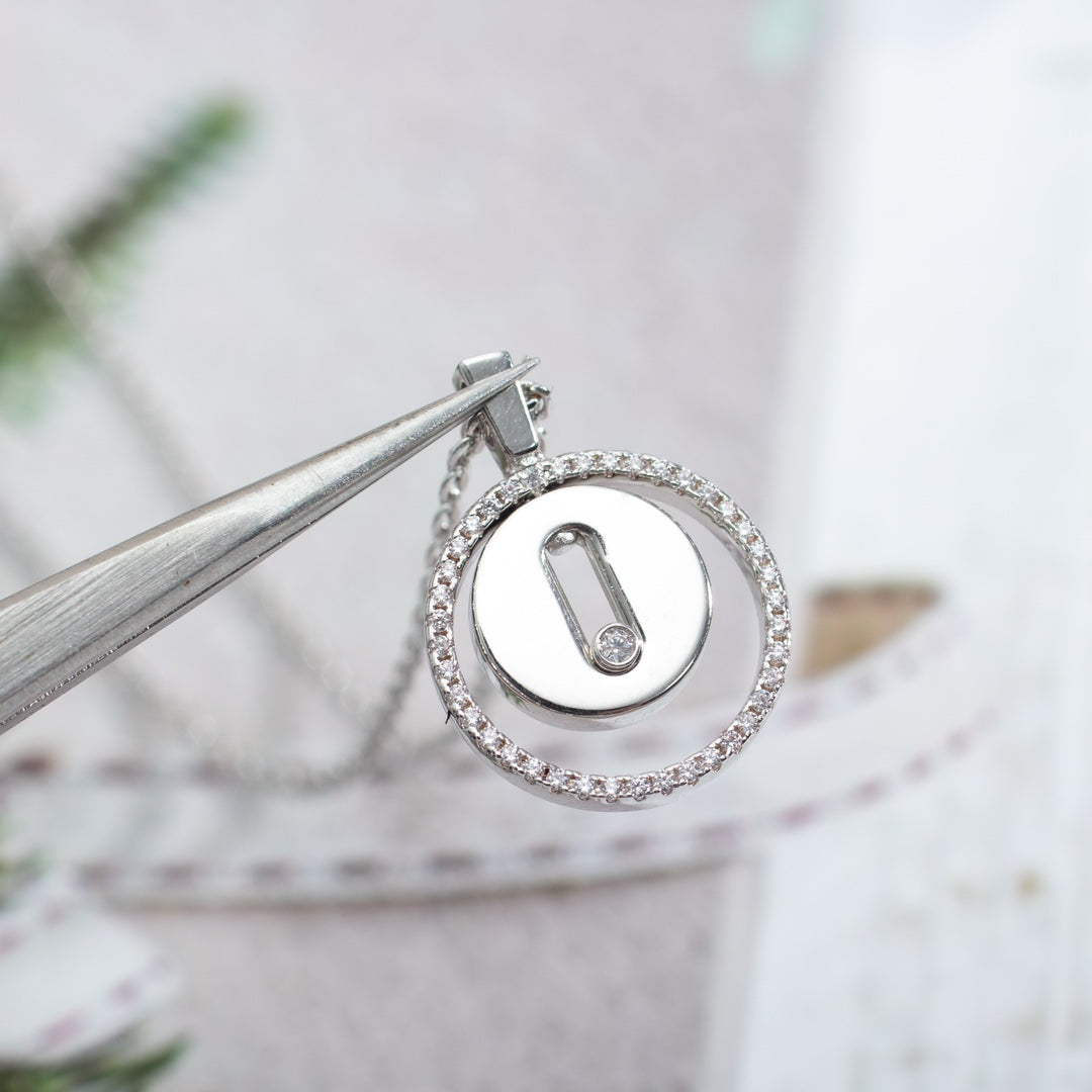 [Loco jewelrys]LUCKY MOVE PM NECKLACE SILVER DIAMOND