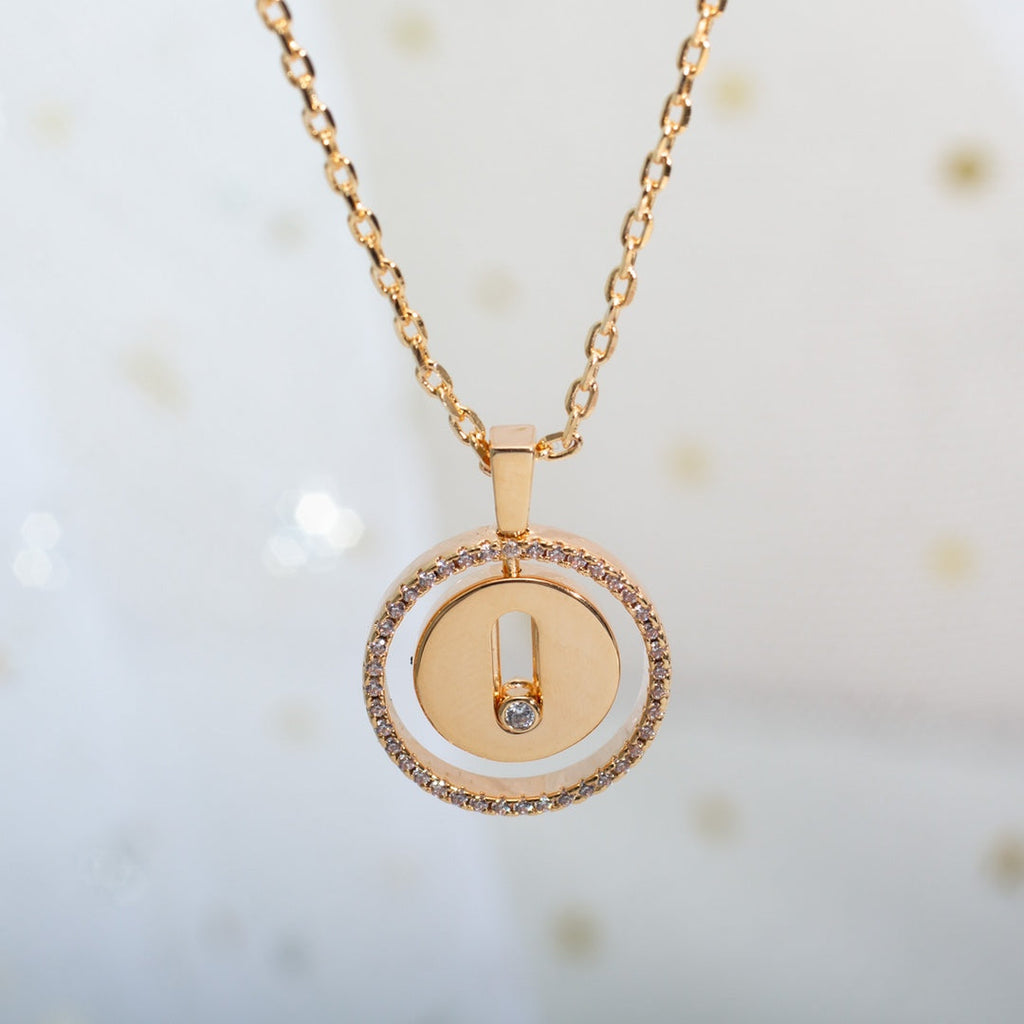[Loco jewelrys]LUCKY MOVE PM NECKLACE PINK GOLD DIAMOND