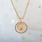 [Loco jewelrys]LUCKY MOVE PM NECKLACE PINK GOLD DIAMOND