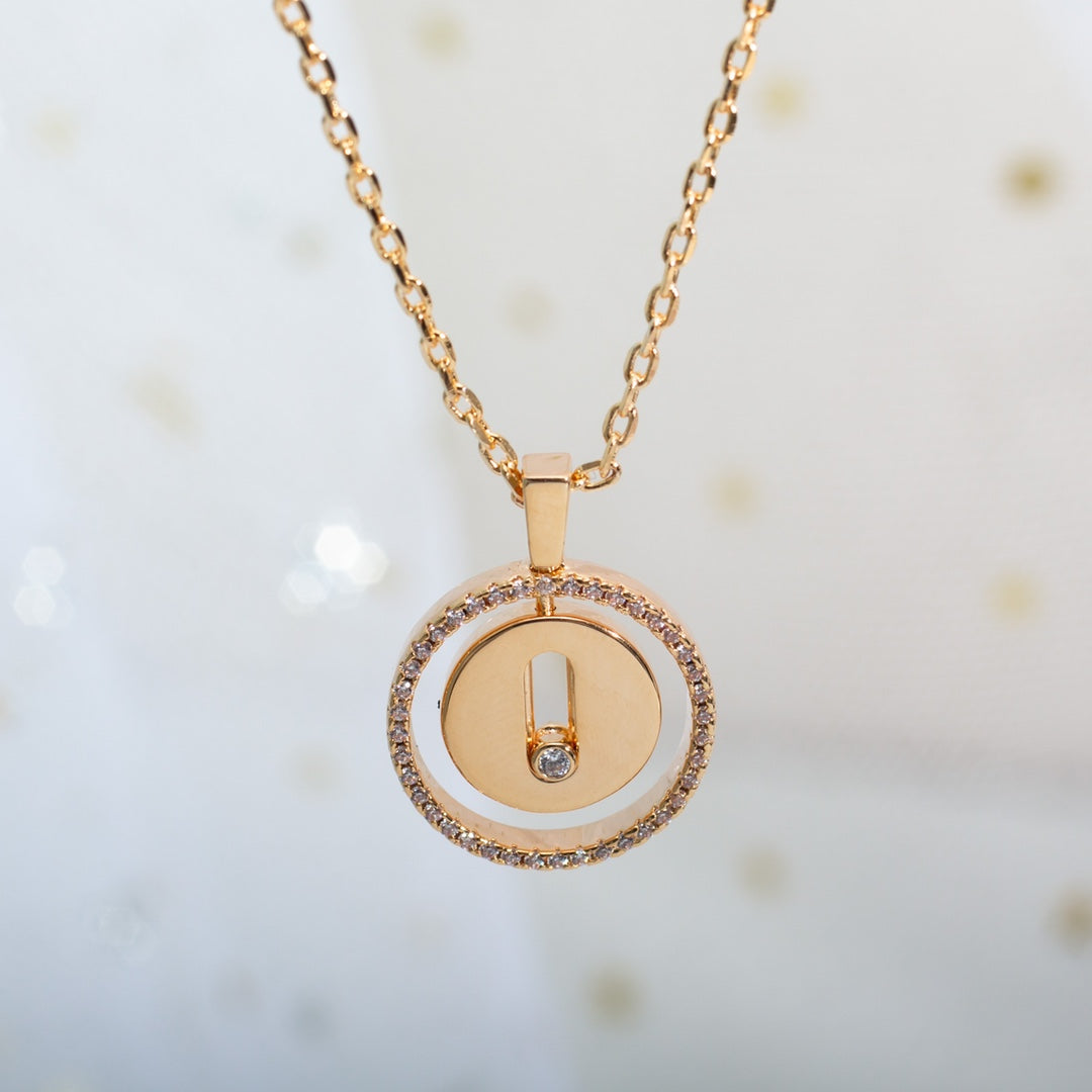 [Loco jewelrys]LUCKY MOVE PM NECKLACE PINK GOLD DIAMOND
