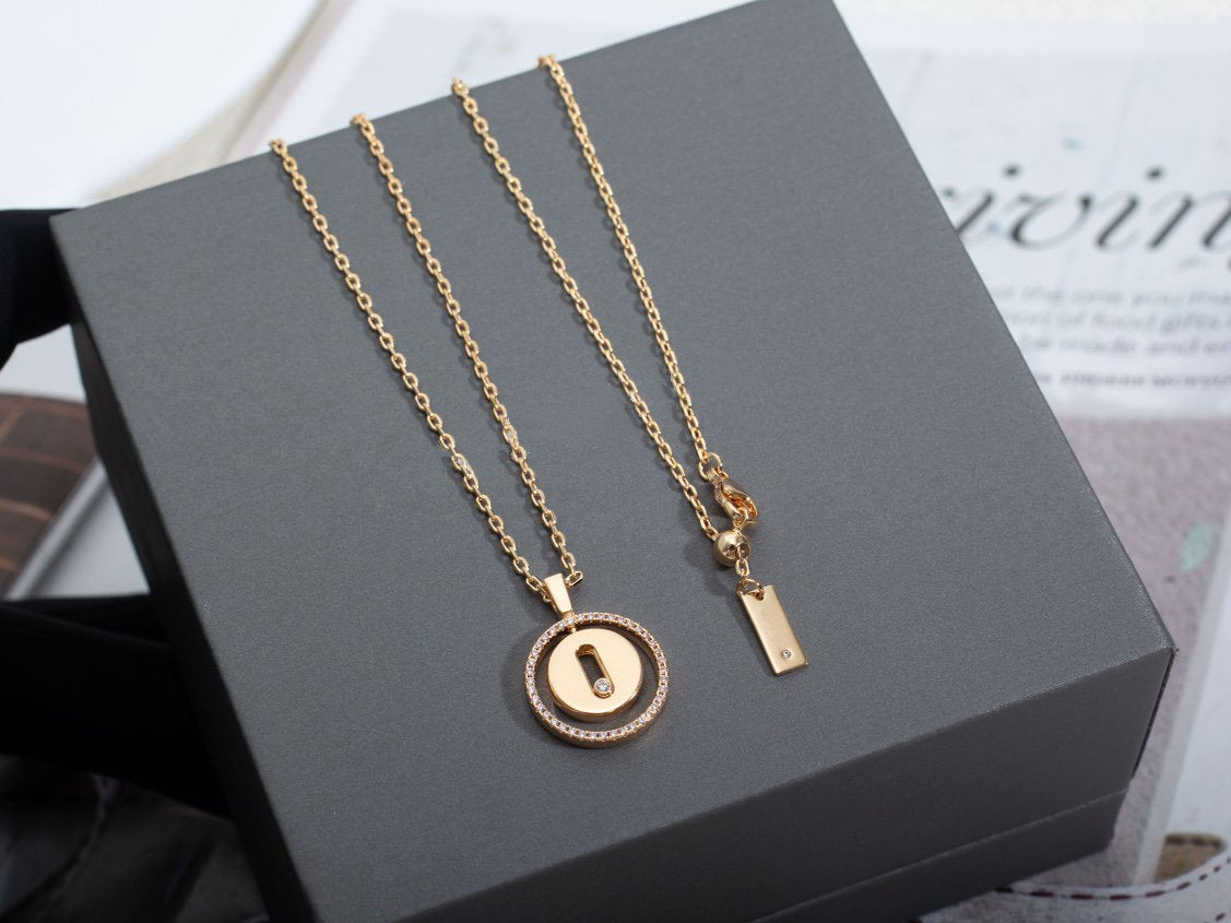 [Loco jewelrys]LUCKY MOVE PM NECKLACE PINK GOLD DIAMOND