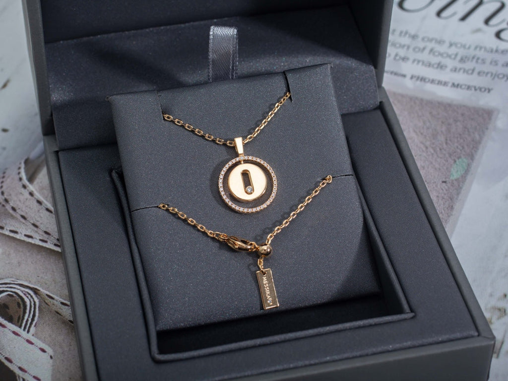 [Loco jewelrys]LUCKY MOVE PM NECKLACE PINK GOLD DIAMOND