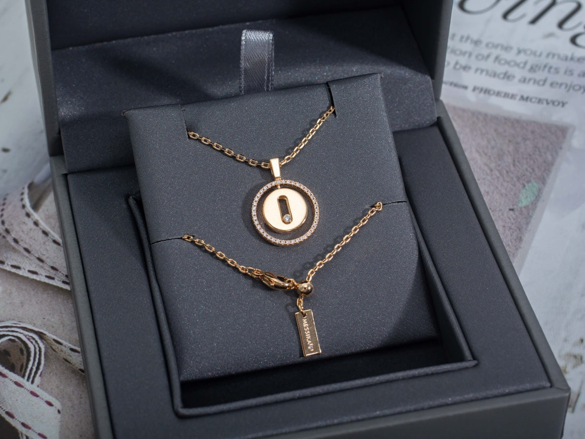 [Loco jewelrys]LUCKY MOVE PM NECKLACE PINK GOLD DIAMOND