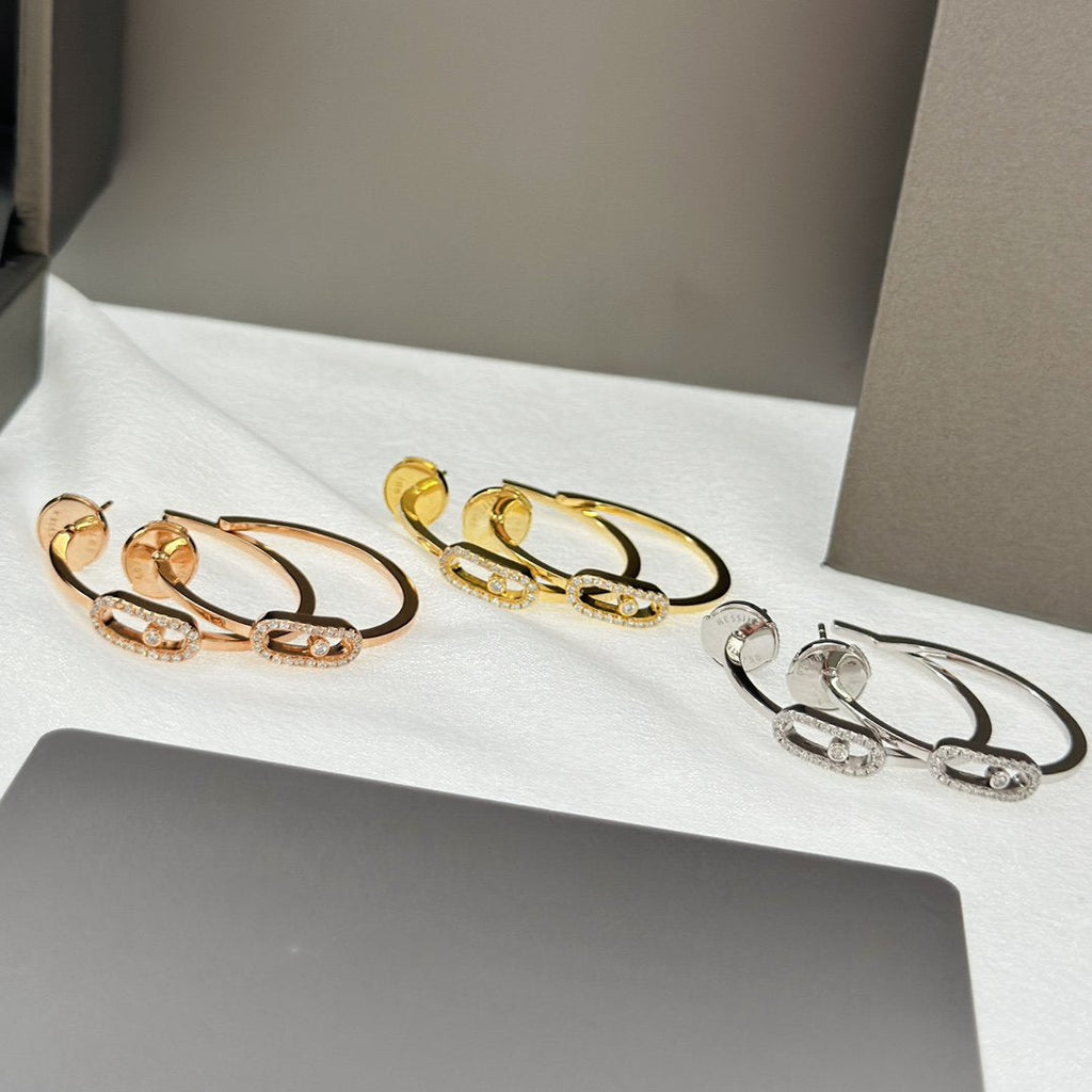 [Loco jewelrys]CREOLES MOVE UNO PM DIAMOND EARRINGS