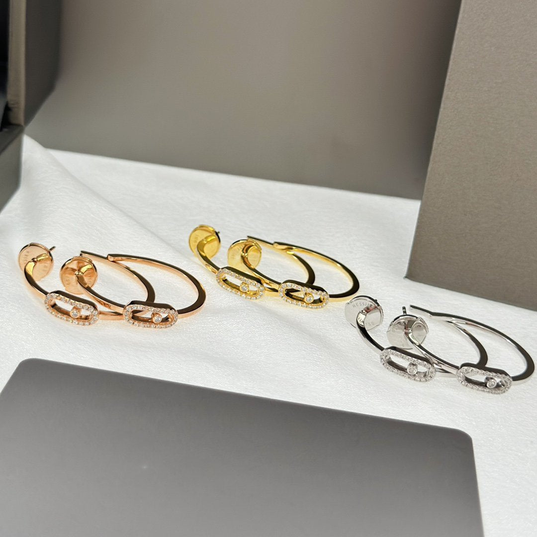 [Loco jewelrys]CREOLES MOVE UNO PM DIAMOND EARRINGS