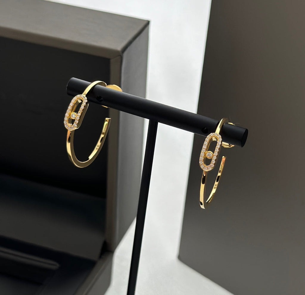 [Loco jewelrys]CREOLES MOVE UNO PM DIAMOND EARRINGS