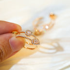 [Loco jewelrys]CREOLES MY TWIN 2 RANGS SILVER DIAMOND EARRINGS