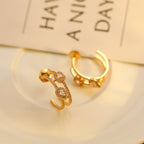[Loco jewelrys]CREOLES MY TWIN 2 RANGS SILVER DIAMOND EARRINGS