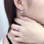 [Loco jewelrys]MOVE UNO SILVER DIAMOND EARRINGS