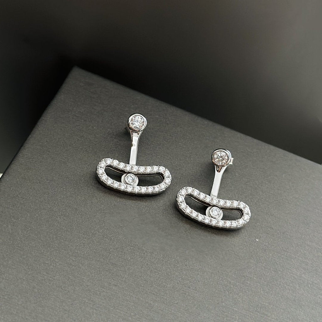 [Loco jewelrys]MOVE UNO SILVER DIAMOND EARRINGS