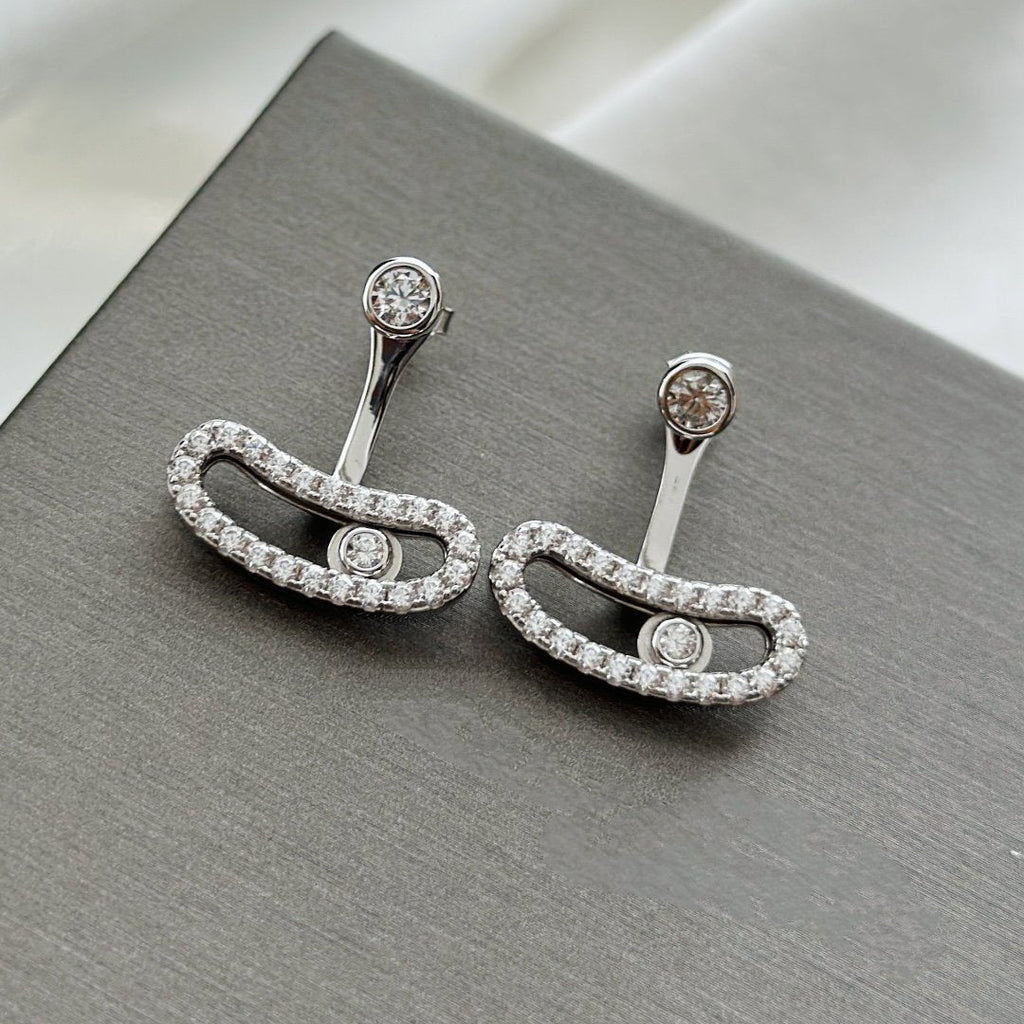 [Loco jewelrys]MOVE UNO SILVER DIAMOND EARRINGS