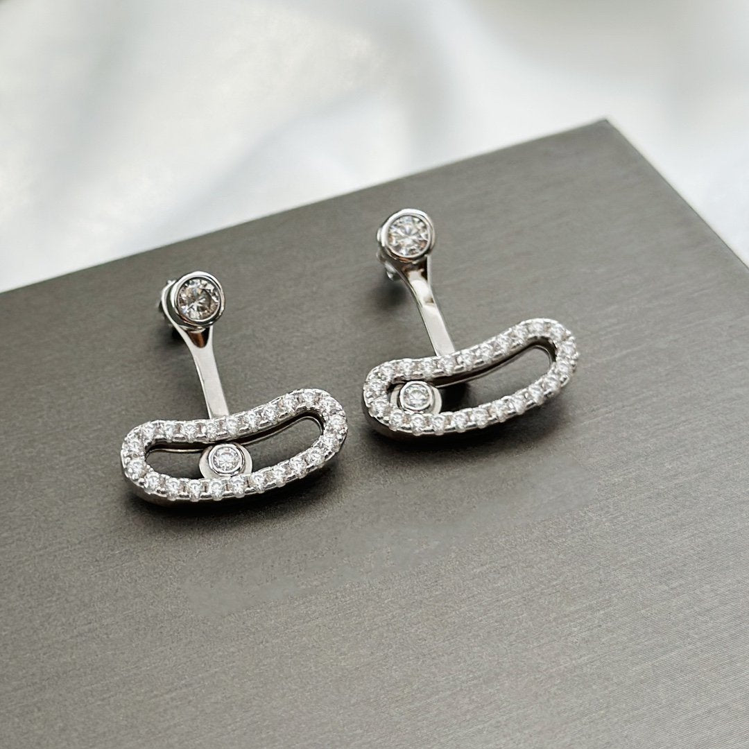 [Loco jewelrys]MOVE UNO SILVER DIAMOND EARRINGS