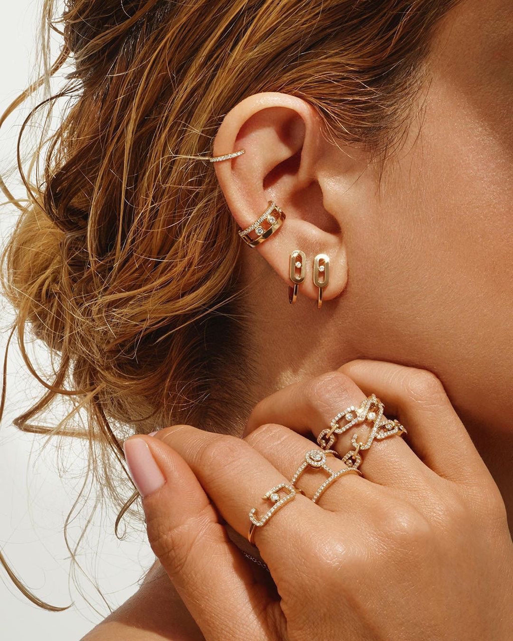 [Loco jewelrys]CREOLES MOVE UNO MINI 1 DIAMOND EARRINGS