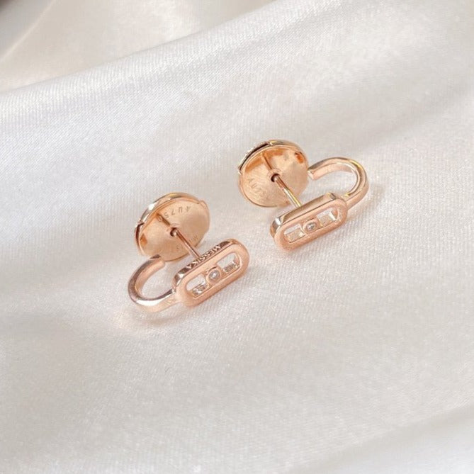 [Loco jewelrys]CREOLES MOVE UNO MINI 1 DIAMOND EARRINGS