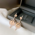 [Loco jewelrys]LUCKY MOVE ARROW PINK GOLD DIAMOND EARRINGS