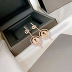 [Loco jewelrys]LUCKY MOVE ARROW PINK GOLD DIAMOND EARRINGS