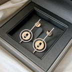 [Loco jewelrys]LUCKY MOVE ARROW PINK GOLD DIAMOND EARRINGS
