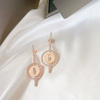 [Loco jewelrys]LUCKY MOVE ARROW PINK GOLD DIAMOND EARRINGS