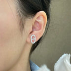 Loco HM FULL DIAMOND PIG NOSE STUD EARRINGS