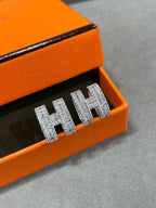 Loco H STUD EARRINGS WITH SILVER DIAMONDS