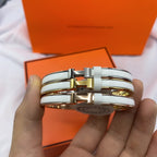 Loco CLASSIC HM CLIC WHITE 8MM ENAMEL BRACELET