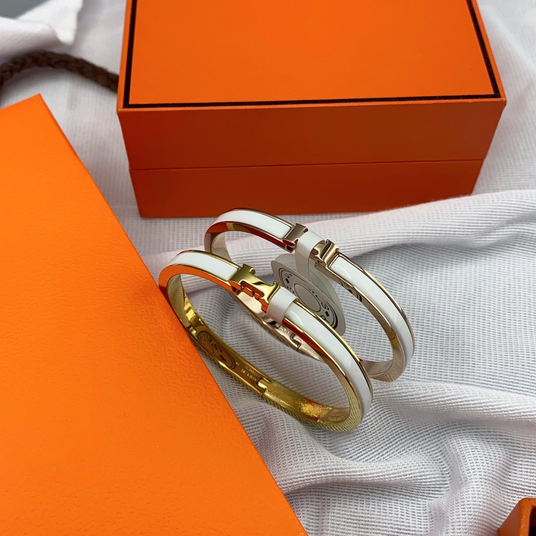 Loco CLASSIC HM CLIC WHITE 8MM ENAMEL BRACELET