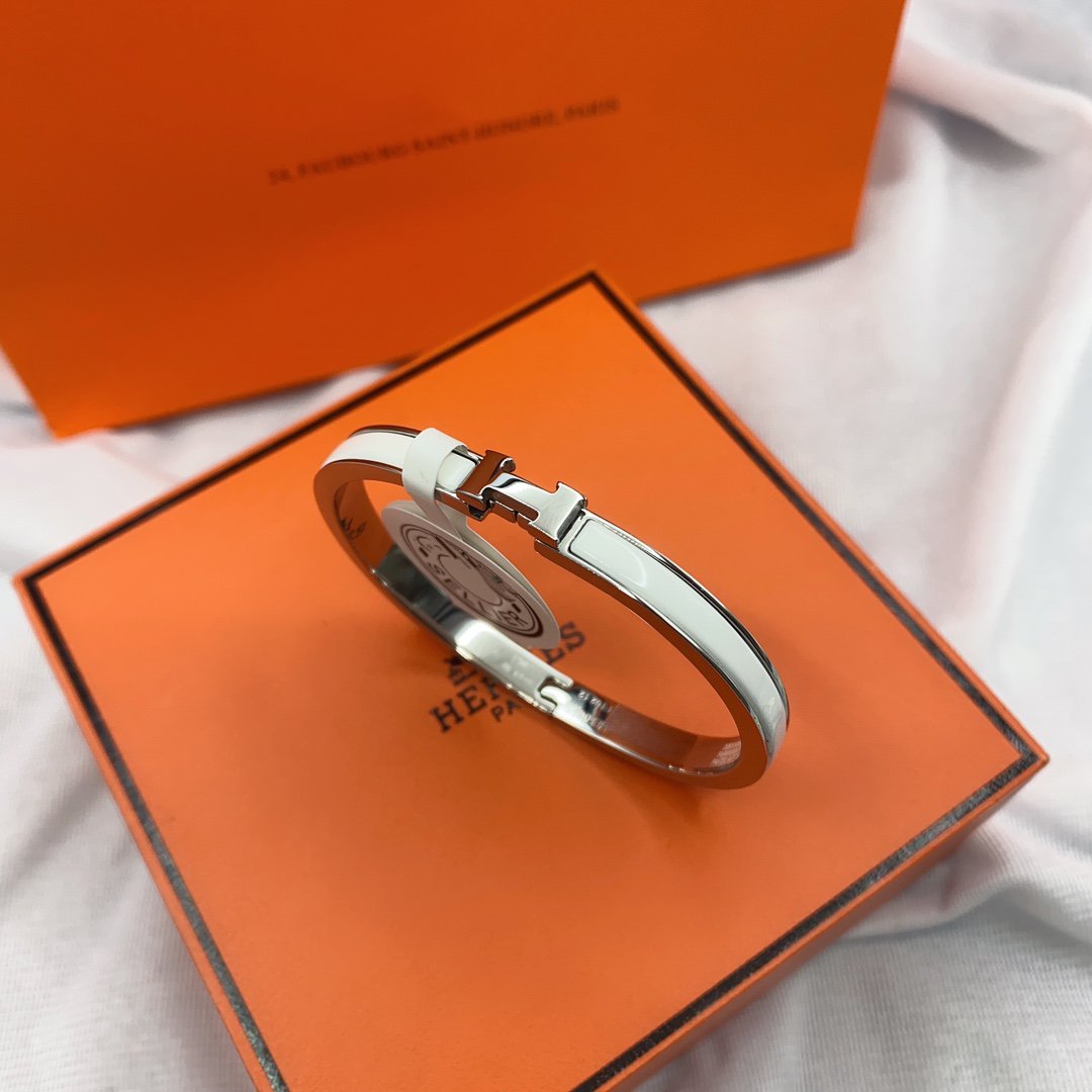 Loco CLASSIC HM CLIC WHITE 8MM ENAMEL BRACELET