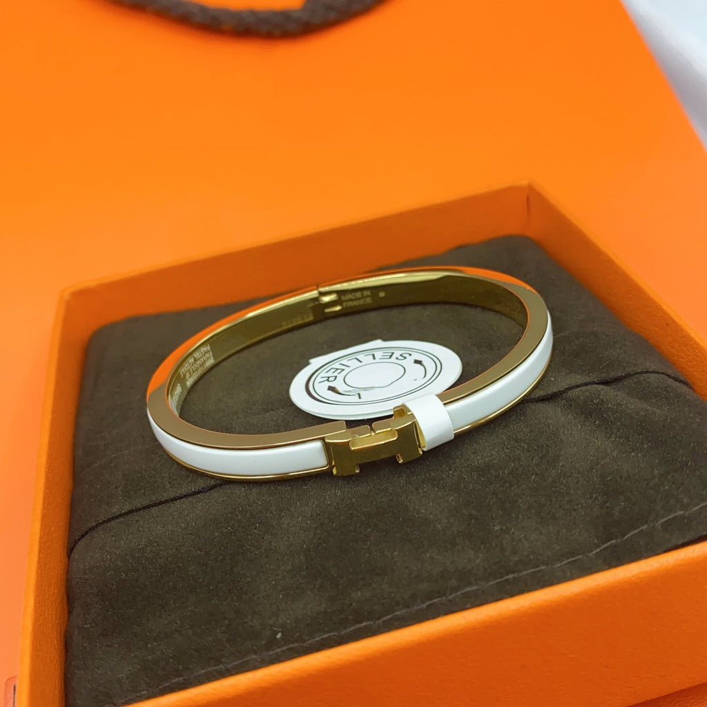 Loco CLASSIC HM CLIC WHITE 8MM ENAMEL BRACELET