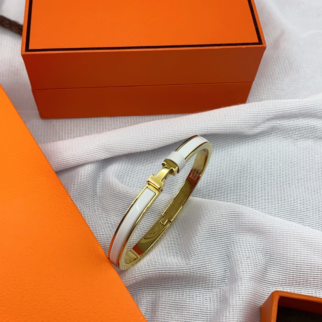 Loco CLASSIC HM CLIC WHITE 8MM ENAMEL BRACELET