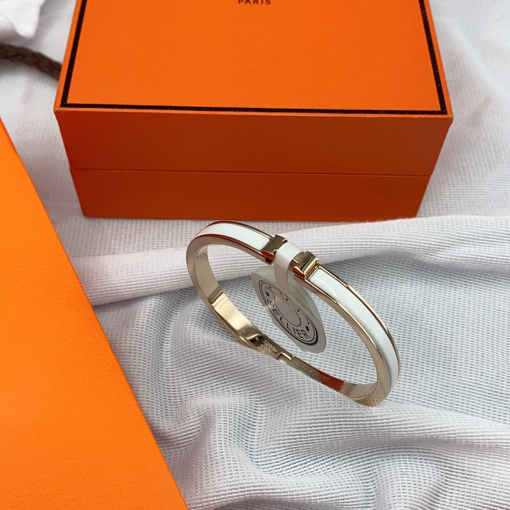 Loco CLASSIC HM CLIC WHITE 8MM ENAMEL BRACELET