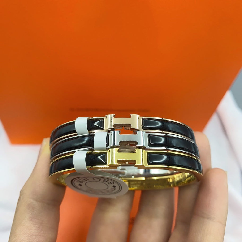 Loco CLASSIC HM CLIC BLACK 8MM ENAMEL BRACELET