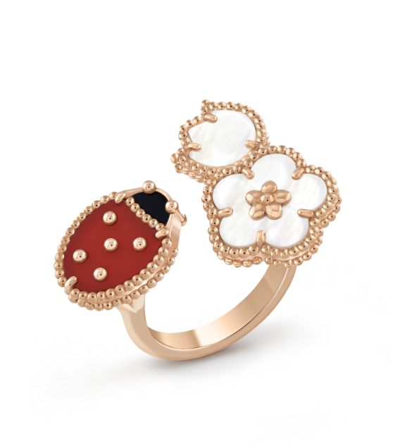 Loco LUCKY 3 MOTIF ROSE GOLD RING