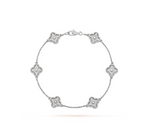 Loco CLOVER 6 MOTIF SILVER DIAMOND BRACELET