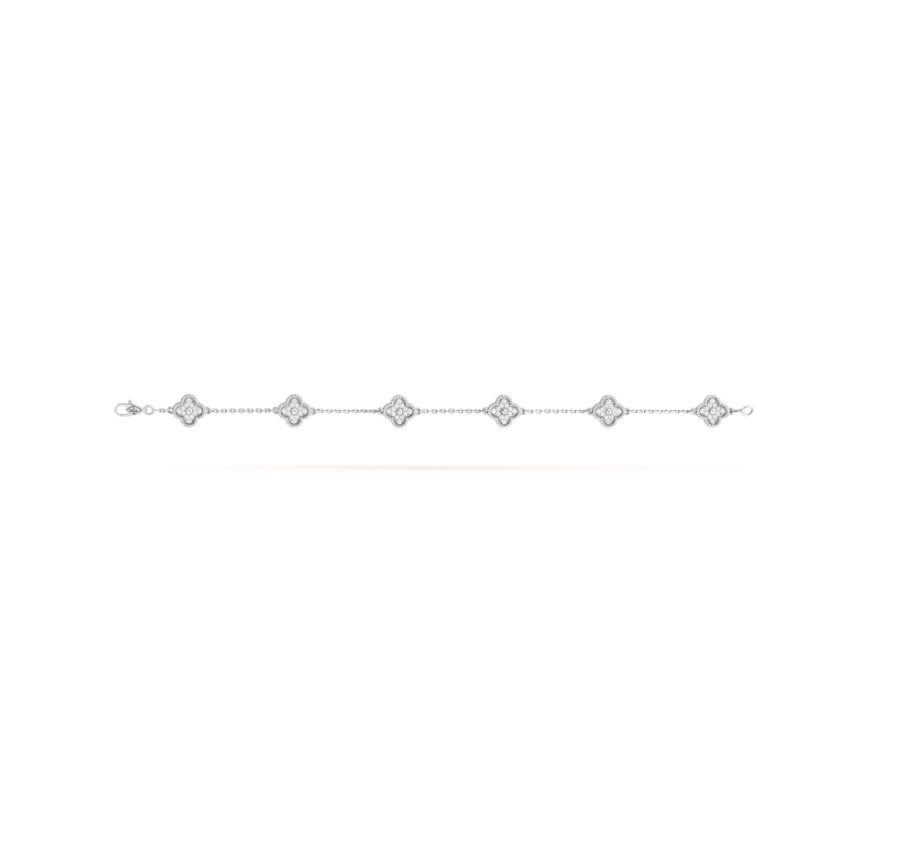 Loco CLOVER 6 MOTIF SILVER DIAMOND BRACELET